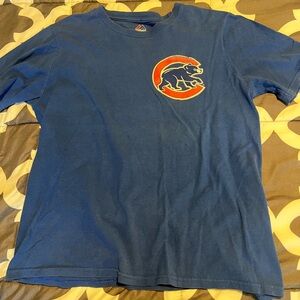 Majestic Blue Short Sleeve Tee with Iconic Cubs Logo